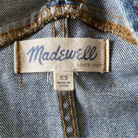 Madewell Overalls Women's Blue Skinny Crop Distressed Stretch Hewitt Wash Sz XS - Picture 12 of 13